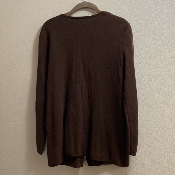 Lauren Ralph Lauren Petite Brown Two Way Cardigan Women’s Size Small Petite - Picture 3 of 8